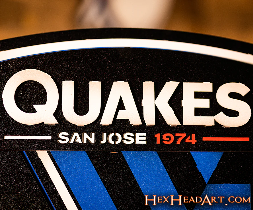 CLOSE OUT - San Jose Earthquakes "Quakes" 3D Vintage Metal Wall Art - Image 4