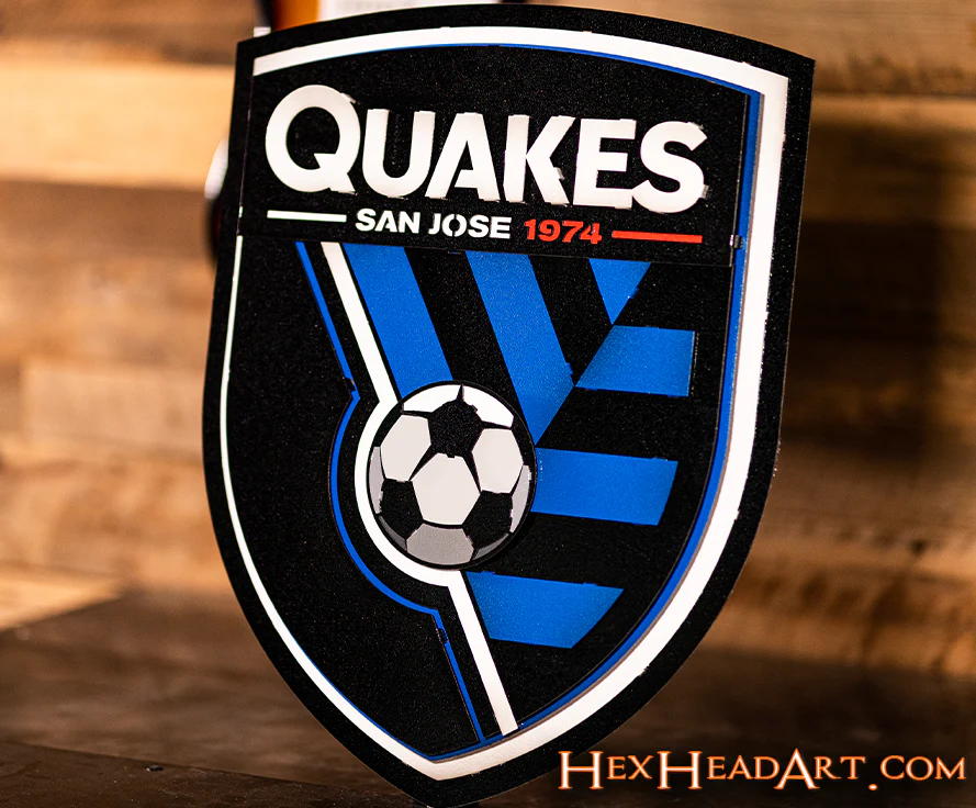 CLOSE OUT - San Jose Earthquakes "Quakes" 3D Vintage Metal Wall Art - Image 6