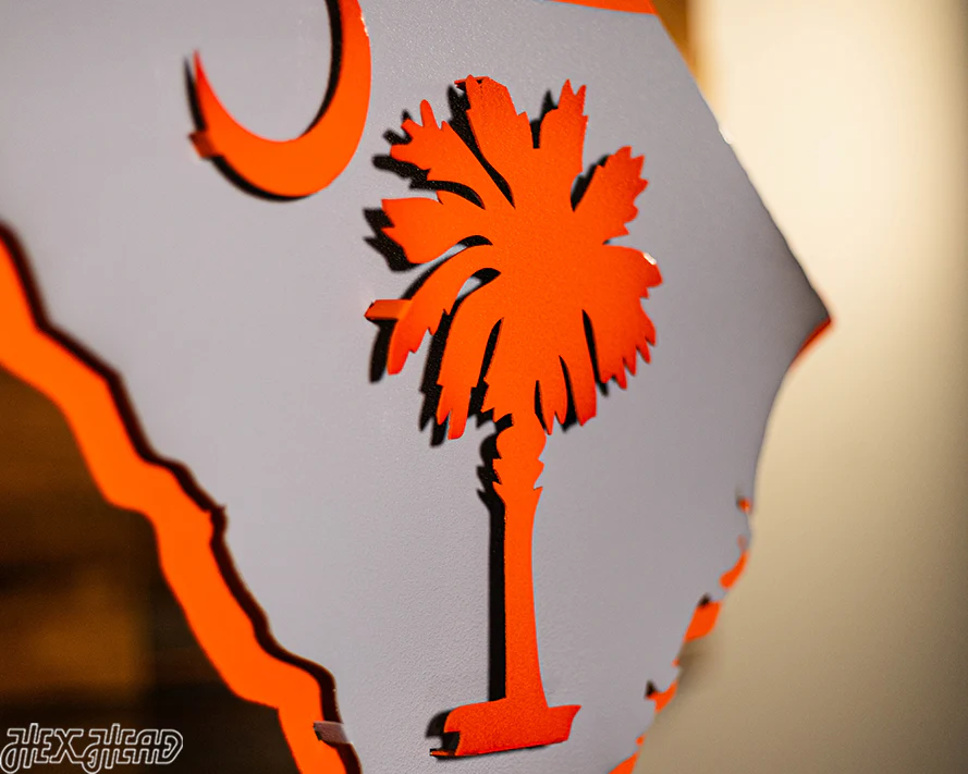 South Carolina State Emblem 3D Vintage Metal Wall Art - Image 4