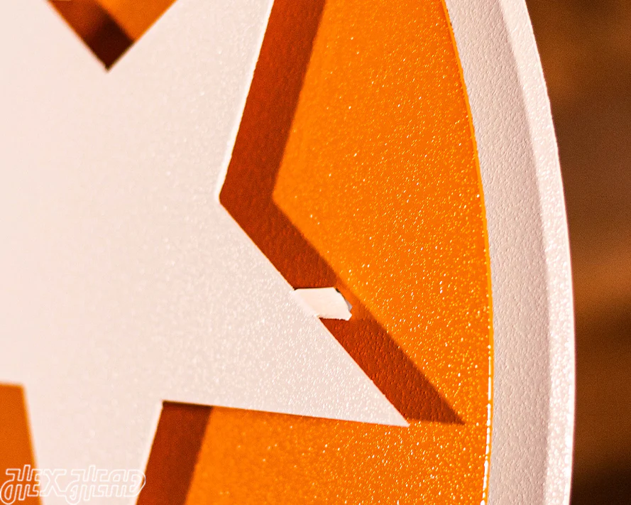 Tennessee Tri Star Orange with Vintage White 3D Metal Wall Art - Image 6