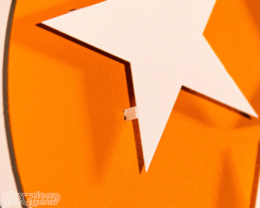 Tennessee Tri Star Orange with Vintage White 3D Metal Wall Art - Image 7