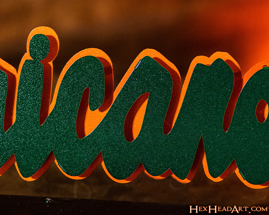 Miami Hurricanes Script 3D Vintage Metal Wall Art - Image 4