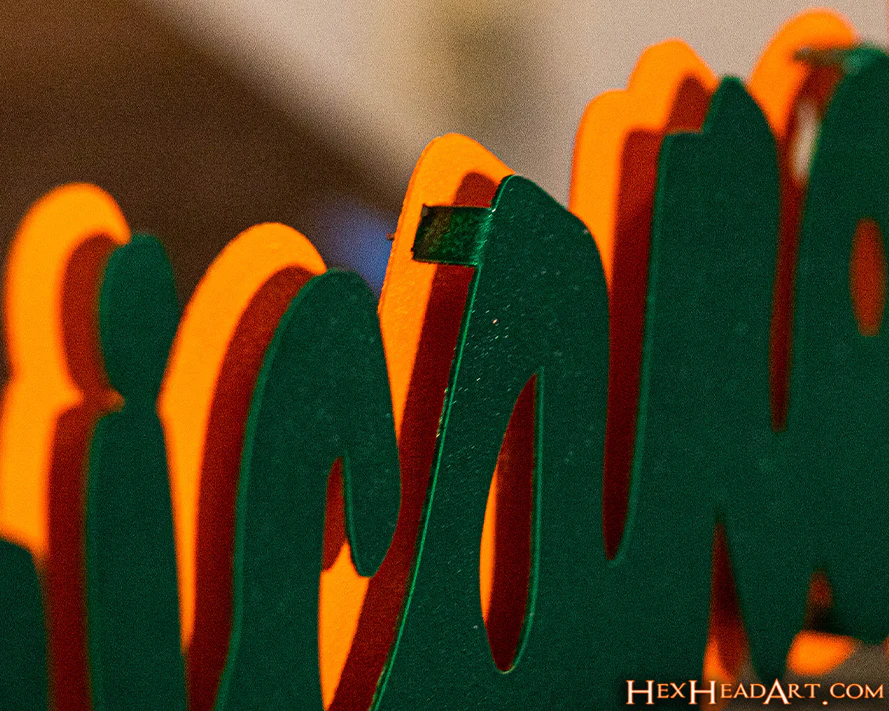 Miami Hurricanes Script 3D Vintage Metal Wall Art - Image 6