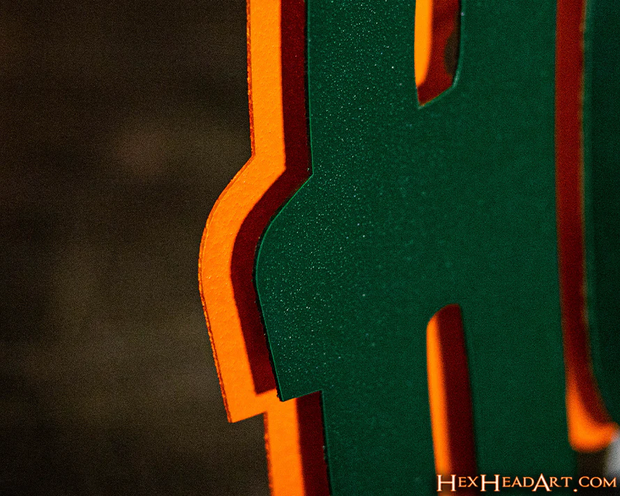 Miami Hurricanes Script 3D Vintage Metal Wall Art - Image 7