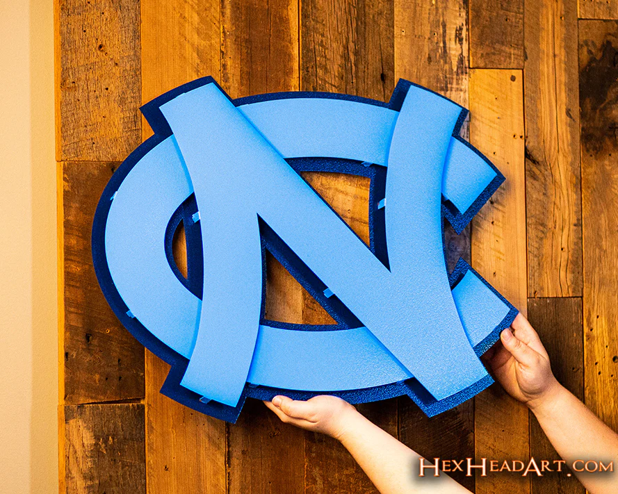 North Carolina Tar Heels "NC" 3D Vintage Metal Wall Art - Image 5