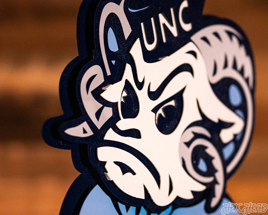North Carolina Tar Heels "Rameses" 3D Vintage Metal Wall Art - Image 12