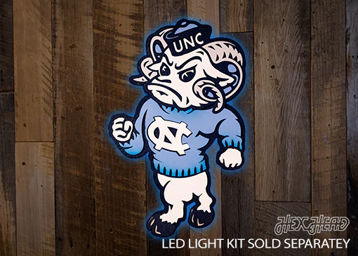 North Carolina Tar Heels "Rameses" 3D Vintage Metal Wall Art - Image 3