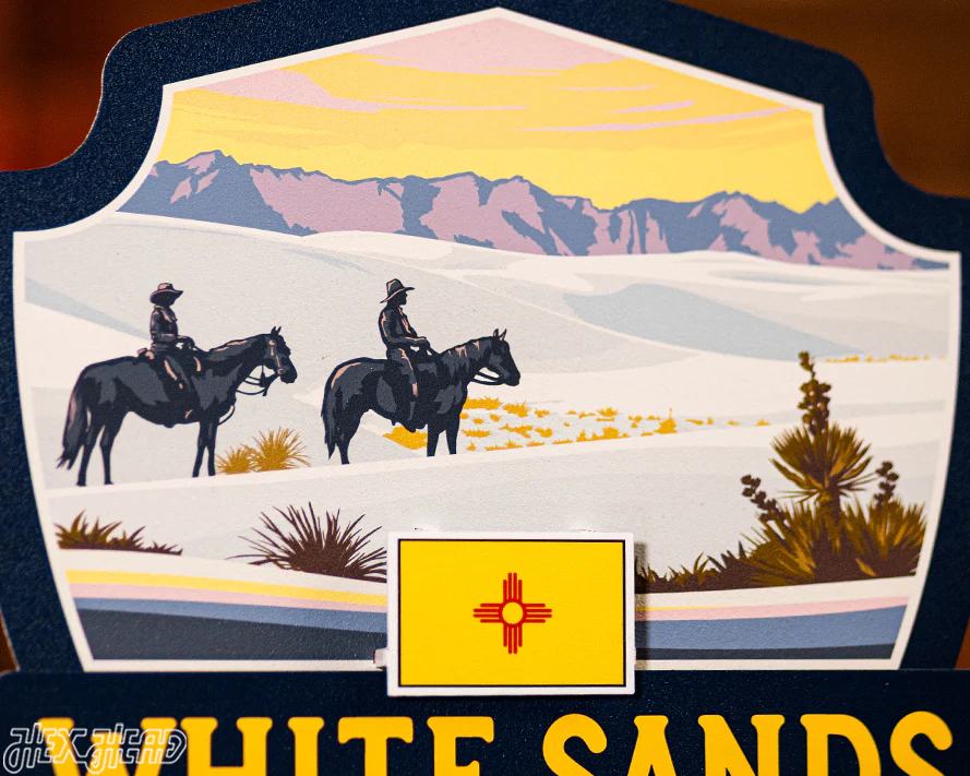 White Sands National Park Badge 3D Metal Wall Art - Image 5
